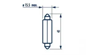 Лампа Fest T15x43 12V 18W  min10-NARVA-175123000-1