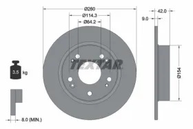 Тормозной диск-TEXTAR-92164303-4