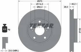 Тормозной диск-TEXTAR-92163703-1