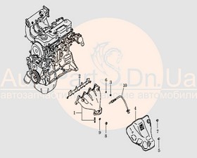 Прокладка выпускного коллектора Hafei Saibao, Sigma 471Q-1000005-HAFEI-471Q1000005