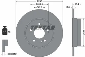 Тормозной диск-TEXTAR-92072703-4