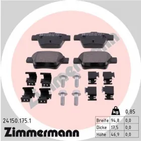 Комплект тормозных колодок, дисковый тормоз-ZIMMERMANN-241501751-3