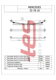 Коренной лист задней 3х-листовой рессоры MB Sprinter 906-TES-3378100119ZT-1