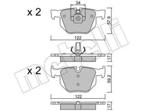 Комплект тормозных колодок, дисковый тормоз-METELLI-2206444-7