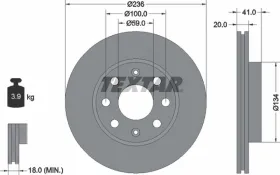 Тормозной диск-TEXTAR-92133403-4