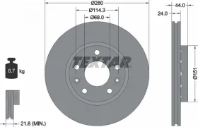 Тормозной диск-TEXTAR-92195505-2