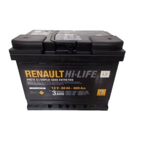 Батарея аккумуляторная Renault 12В 60Ач 600A(EN) R+-RENAULT-7711238597