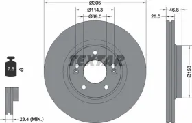 Диск тормозной-TEXTAR-92292203-1