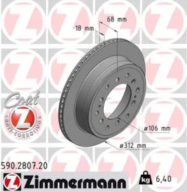 Диск гальмівний-ZIMMERMANN-590280720-1