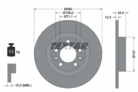 Тормозной диск-TEXTAR-92238003-4