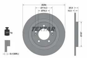 Тормозной диск-TEXTAR-92252703-2