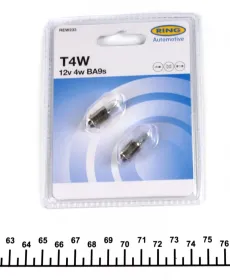 Автолампа T4W 12V 4W BA9s (MCC) Standard (блістер/2шт.)-RING-REW233