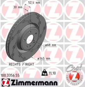 TARCZA HAMULC. AUDI A6  11- PP-ZIMMERMANN-100335655-4