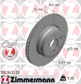 Тормозной диск-ZIMMERMANN-150345120-3