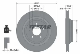 Тормозной диск-TEXTAR-92160705-5