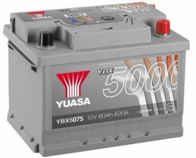 Батарея аккумуляторная Yuasa YBX5000 Silver High Performance SMF 12В 60Ач 620A(EN) R+-YUASA-YBX5075-1