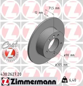 Тормозной диск ZIMMERMANN 430.2627.20-ZIMMERMANN-430262720-3