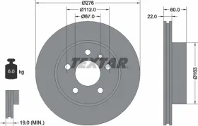 Тормозной диск-TEXTAR-92074403-4