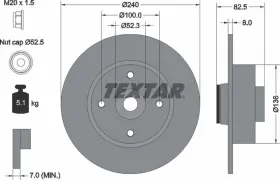 Диск тормозной с интегрированным подшипником-TEXTAR-92154403-2