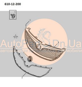 Эмблема передняя Geely GC5, GC5-RV 1018050607-GEELY-1018050607-1