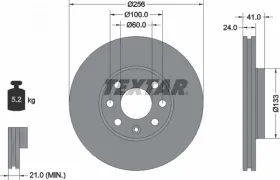 Тормозной диск-TEXTAR-92091803-5