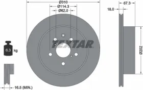 Диск тормозной задний-TEXTAR-92148003-2