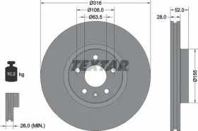 Тормозной диск-TEXTAR-92162303-5