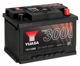 Батарея аккумуляторная Yuasa YBX3000 SMF 12В 56Ач 500A(EN) R+-YUASA-YBX3065