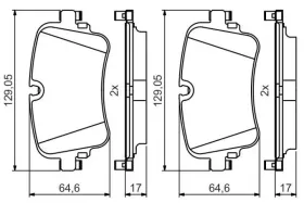 Колодки тормозные AUDI Q7 15- задние-BOSCH-0986495426-1