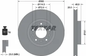 Тормозной диск-TEXTAR-92130403-3