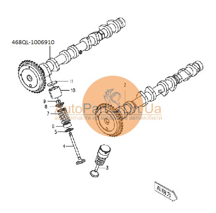 Вал розподільний впускний Hafei 468QL-1006910-HAFEI-468QL1006910-1