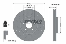 Тормозной диск-TEXTAR-92124105-1