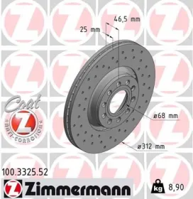 Тормозной диск-ZIMMERMANN-100332552-3