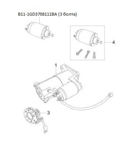 Втягивающее стартера (3 болта) Chery A21, A21FL-C, B11, B14, M11, M12, M16, T11, T21 (CHERY) B11-1GD3708111BA-CHERY-B111GD3708111BA-1