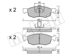 Комплект тормозных колодок, дисковый тормоз-METELLI-2202742-5