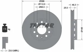 Тормозной диск-TEXTAR-92057605-2