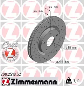 TARCZA HAMULC. NISSAN QASHQAI  07--ZIMMERMANN-200251852-6