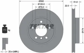 Тормозной диск-TEXTAR-92097205-5