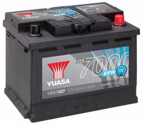 Батарея аккумуляторная Yuasa YBX7000 EFB Start-Stop Plus 12В 60Ач 560A(EN) R+-YUASA-YBX7027