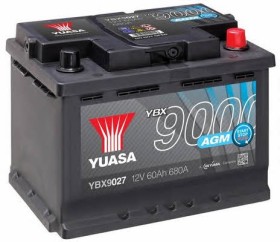 Батарея аккумуляторная Yuasa YBX9000 AGM Start-Stop Plus 12В 60Ач 680A(EN) R+-YUASA-YBX9027-1