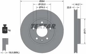 Тормозной диск-TEXTAR-92121403-6