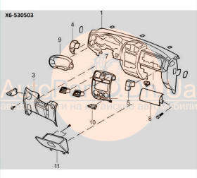 Панель управления аудиосистемой и климатом Landwind X6 JX6471L-AV-LANDWIND (JMC)-JX6471LAV-1