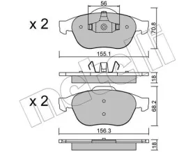 Комплект тормозных колодок, дисковый тормоз-METELLI-2203361-2