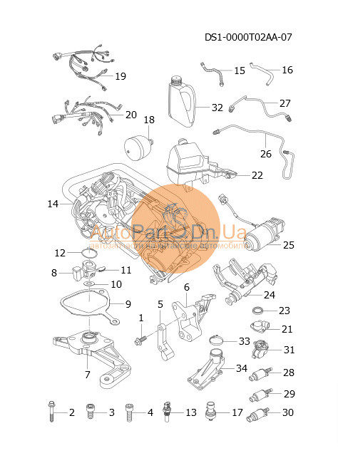 QR512E-1707001AB CHERY Селектор перемикання передач АКПП (робот) Chery QR512E-1707001AB