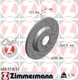 Тормозной диск-ZIMMERMANN-600321652-5