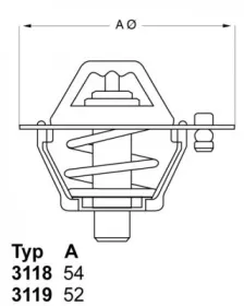 Термостат Mazda 323/626 1.3-2.0 77-98-WAHLER-311982D3-5