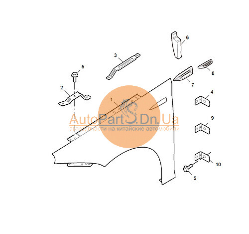 10002679 MG Крило переднє ліве MG 10002679