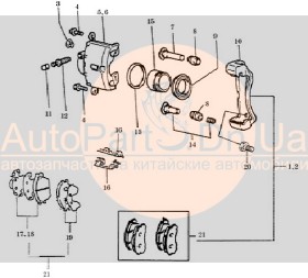 Комплект передніх гальмівних колодок Hafei AA35010325-HAFEI-AA35010325-1