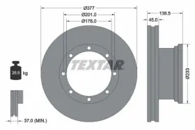 Диск гальмівний-TEXTAR-93101500-2