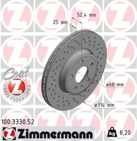 Тормозной диск-ZIMMERMANN-100333052-2